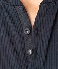 MNKJX54150 MICHEL KLEIN HOMME(ミッシェルクラン オム) ヘンリーネックプリーツ半袖カットソー ブラック