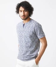 MNKJX55170 MICHEL KLEIN HOMME(ミッシェルクラン オム) スラブツイード半袖カットソー ブルー