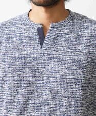 MNKJX55170 MICHEL KLEIN HOMME(ミッシェルクラン オム) スラブツイード半袖カットソー ブルー