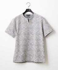 MNKJX55170 MICHEL KLEIN HOMME(ミッシェルクラン オム) スラブツイード半袖カットソー ライトグレー