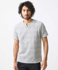 MNKJX55170 MICHEL KLEIN HOMME(ミッシェルクラン オム) スラブツイード半袖カットソー ライトグレー