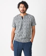 MNKJX55170 MICHEL KLEIN HOMME(ミッシェルクラン オム) スラブツイード半袖カットソー ブラック