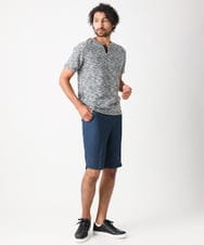 MNKJX55170 MICHEL KLEIN HOMME(ミッシェルクラン オム) スラブツイード半袖カットソー ブラック