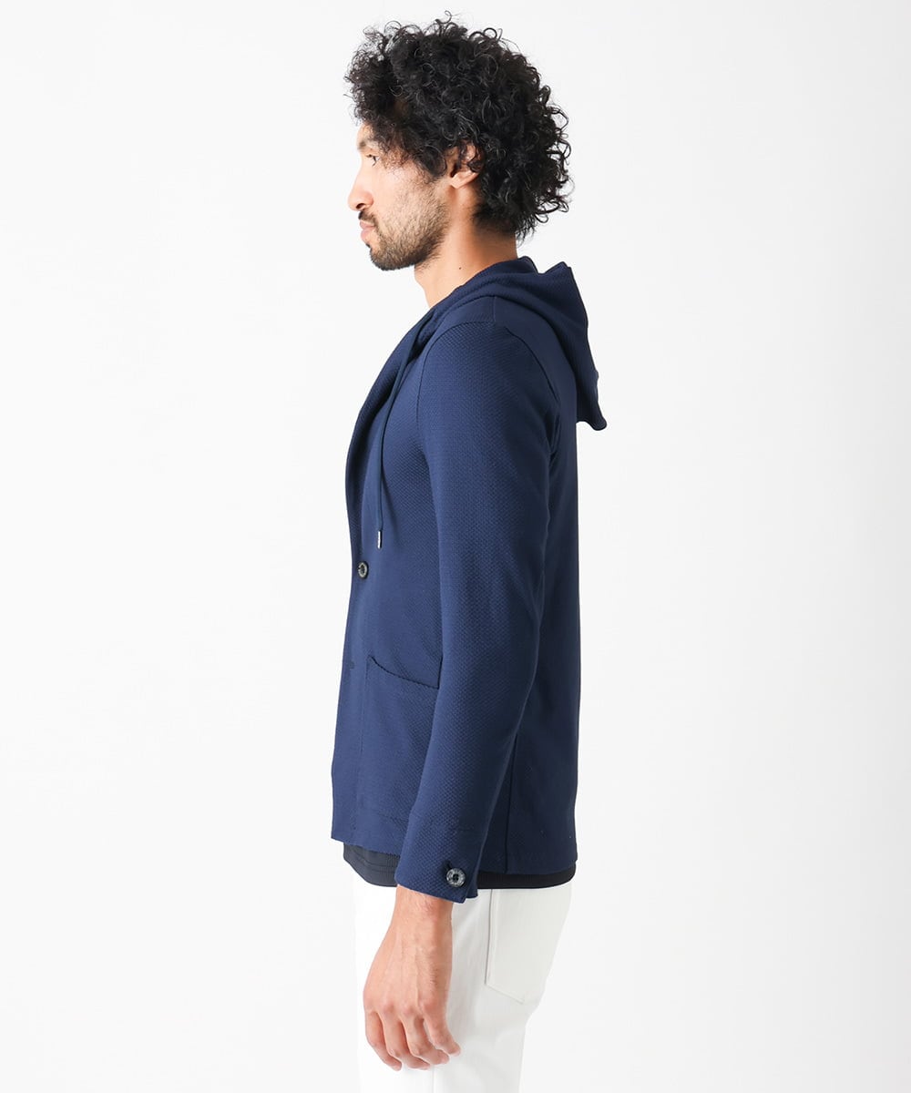 MNKJX56290 MICHEL KLEIN HOMME(ミッシェルクラン オム) マイクロチェックリンクスパーカー ネイビー