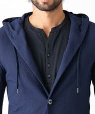 MNKJX56290 MICHEL KLEIN HOMME(ミッシェルクラン オム) マイクロチェックリンクスパーカー ネイビー