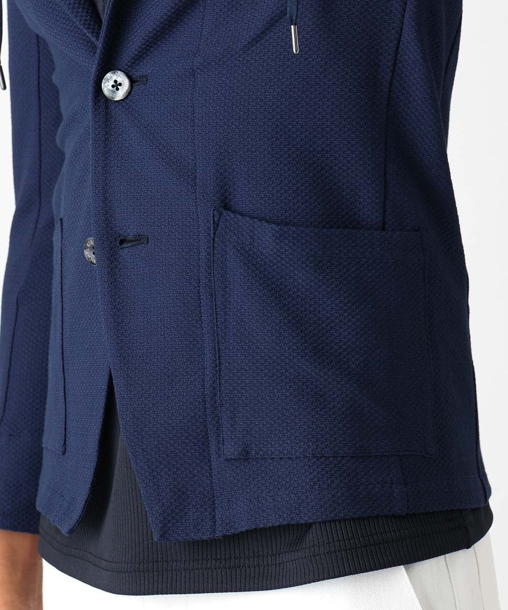 MNKJX56290 MICHEL KLEIN HOMME(ミッシェルクラン オム) マイクロチェックリンクスパーカー ネイビー