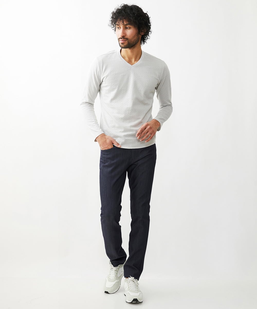 MNKJX72150 MICHEL KLEIN HOMME(ミッシェルクラン オム) 《日本製》リンクス長袖カットソー ライトグレー