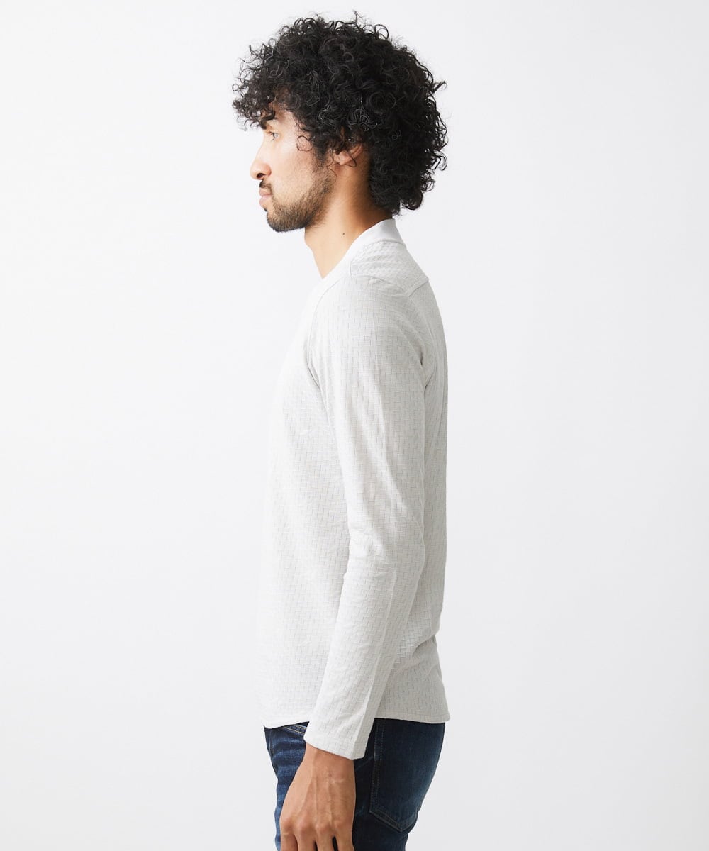 MNKJX72150 MICHEL KLEIN HOMME(ミッシェルクラン オム) 《日本製》リンクス長袖カットソー ライトグレー