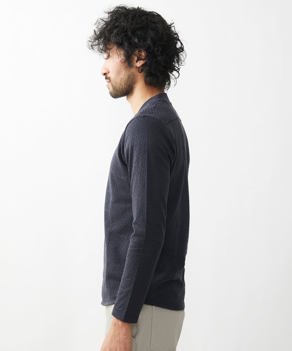 MNKJX72150 MICHEL KLEIN HOMME(ミッシェルクラン オム) 《日本製》リンクス長袖カットソー ダークグレー