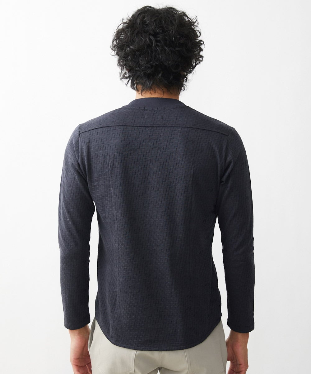 MNKJX72150 MICHEL KLEIN HOMME(ミッシェルクラン オム) 《日本製》リンクス長袖カットソー ダークグレー