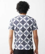 MNKJX73210 MICHEL KLEIN HOMME(ミッシェルクラン オム) ダマスクプリント半袖カットソー ネイビー