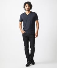 MNKJX74210 MICHEL KLEIN HOMME(ミッシェルクラン オム) 切り替えリブ半袖カットソー ブラック