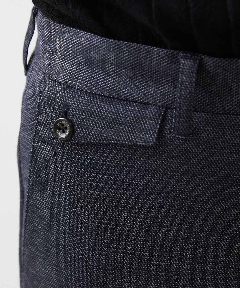 MNLAA55230 MICHEL KLEIN HOMME(ミッシェルクラン オム) ウール調ストレッチスラックスパンツ セットアップ ネイビー