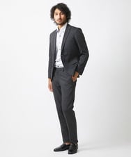 MNLAA55230 MICHEL KLEIN HOMME(ミッシェルクラン オム) ウール調ストレッチスラックスパンツ セットアップ ダークグレー