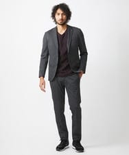 MNLAA55230 MICHEL KLEIN HOMME(ミッシェルクラン オム) ウール調ストレッチスラックスパンツ セットアップ ダークグレー