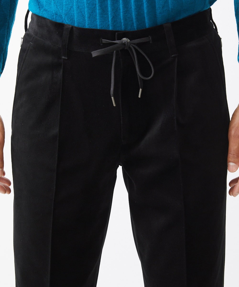 MNLAA56230 MICHEL KLEIN HOMME(ミッシェルクラン オム) トリコットベロアイージースラックスパンツ セットアップ ブラック