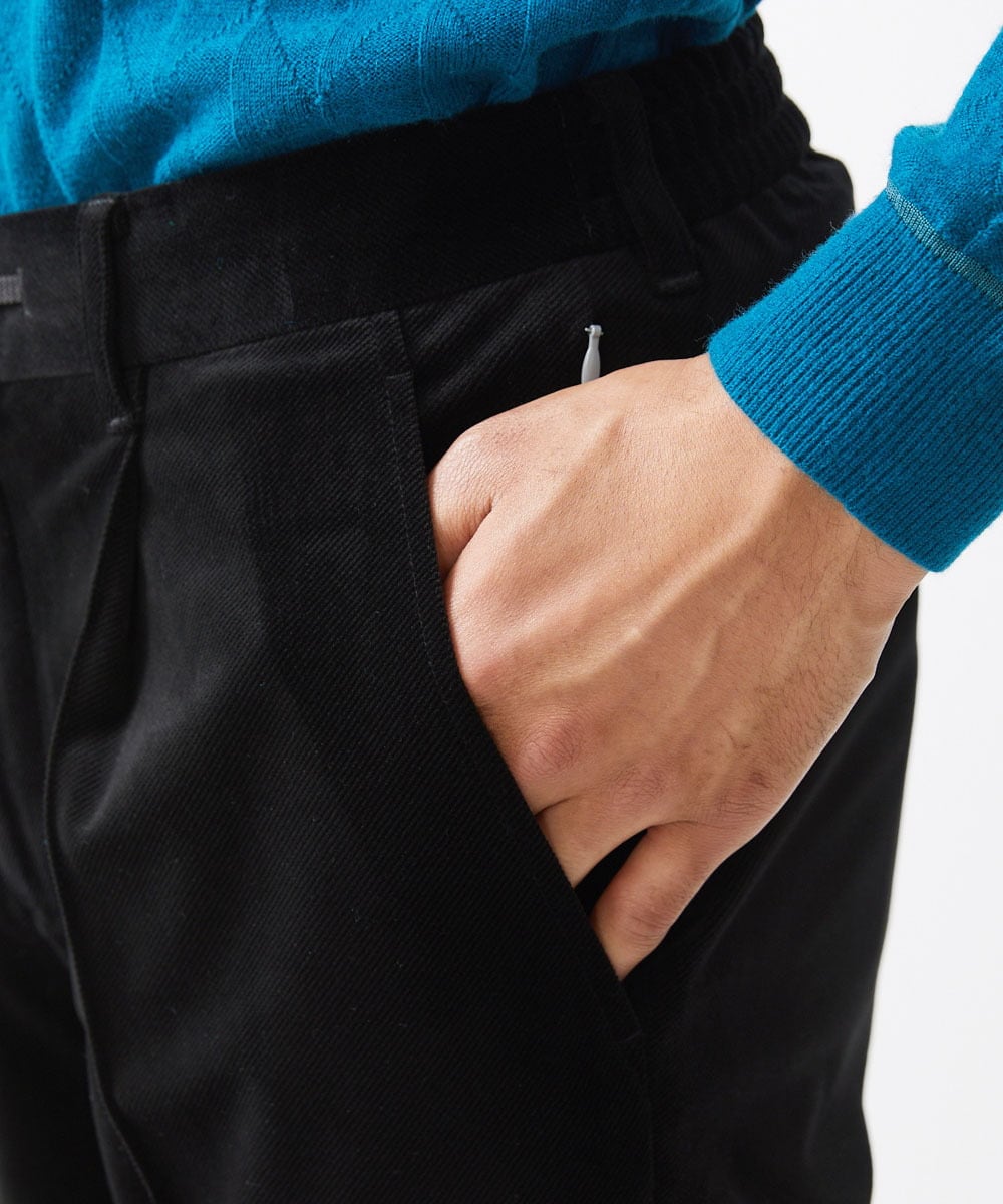 MNLAA56230 MICHEL KLEIN HOMME(ミッシェルクラン オム) トリコットベロアイージースラックスパンツ セットアップ ブラック