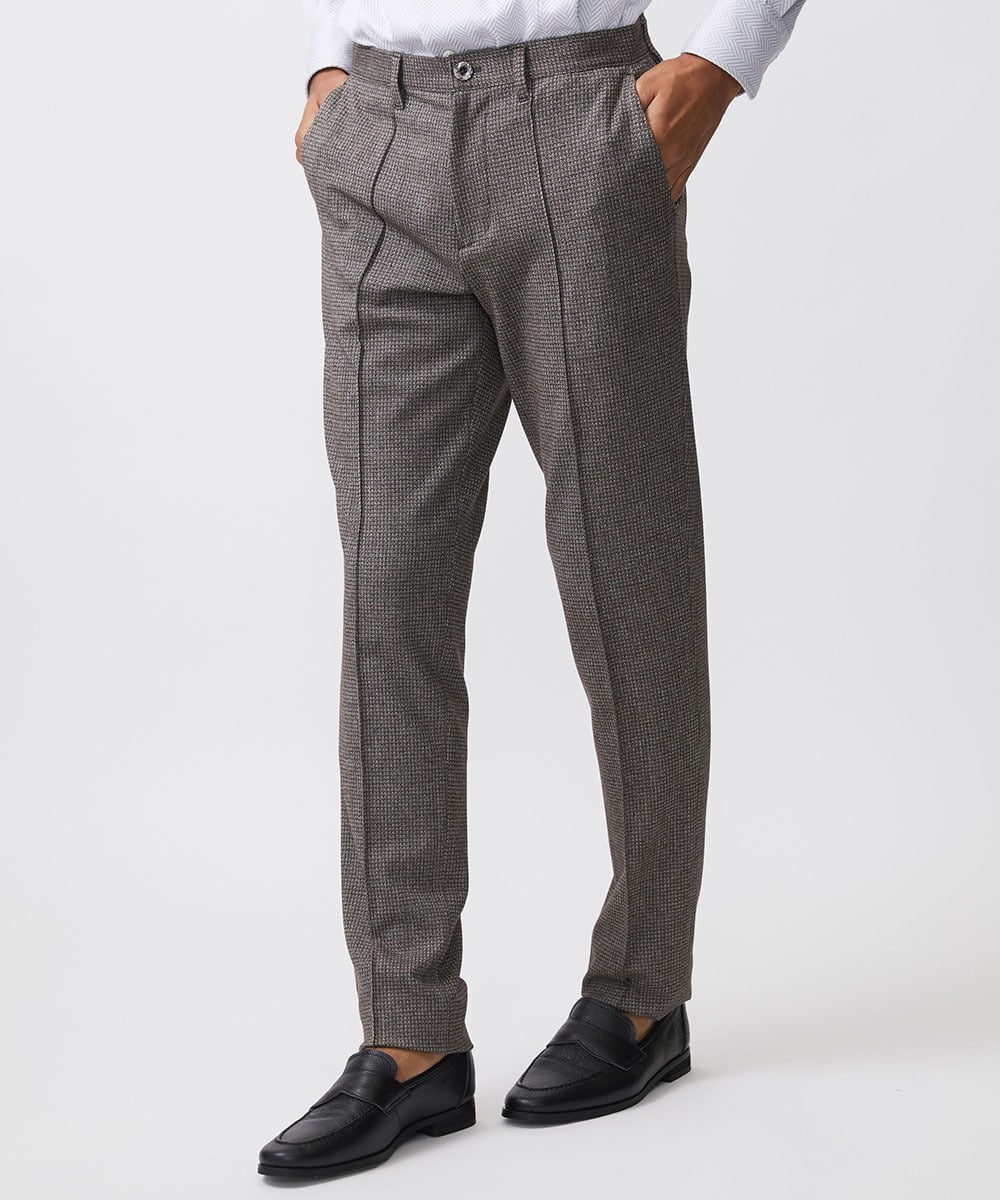 MNLAA57270 MICHEL KLEIN HOMME(ミッシェルクラン オム) ストレッチスラックスパンツ セットアップ ブラウン