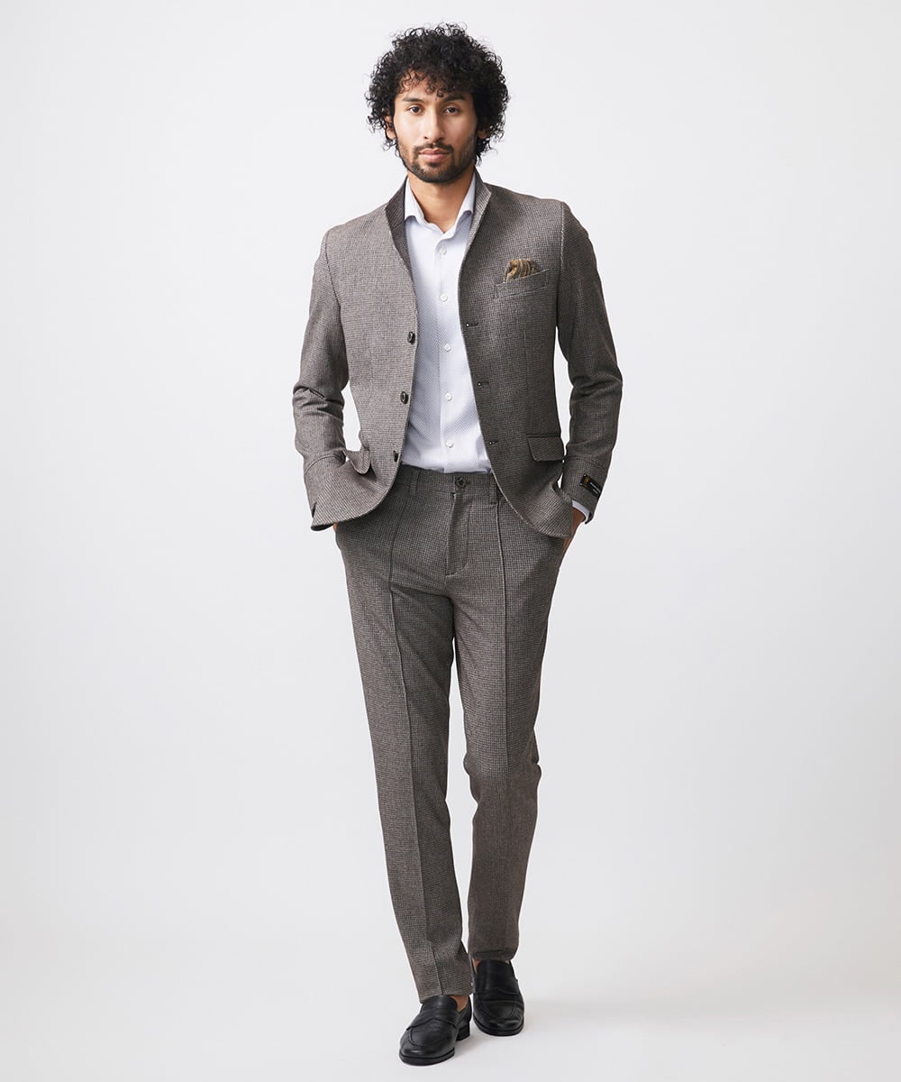 MNLAA57270 MICHEL KLEIN HOMME(ミッシェルクラン オム) ストレッチスラックスパンツ セットアップ ブラウン