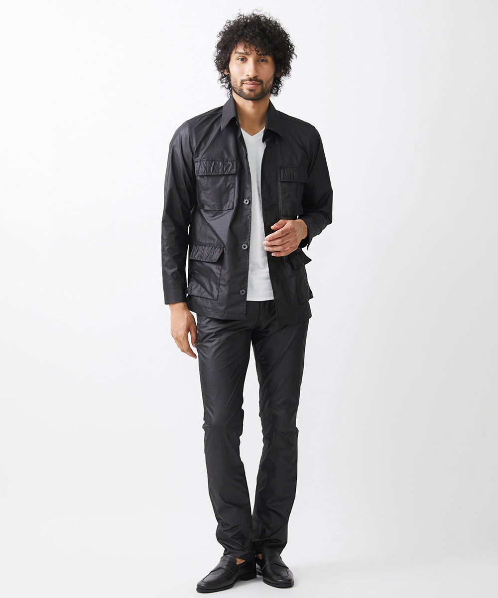 MNLAA65250 MICHEL KLEIN HOMME(ミッシェルクラン オム) ヴィンテージ調ツイルファイブポケットパンツ セットアップ ブラック