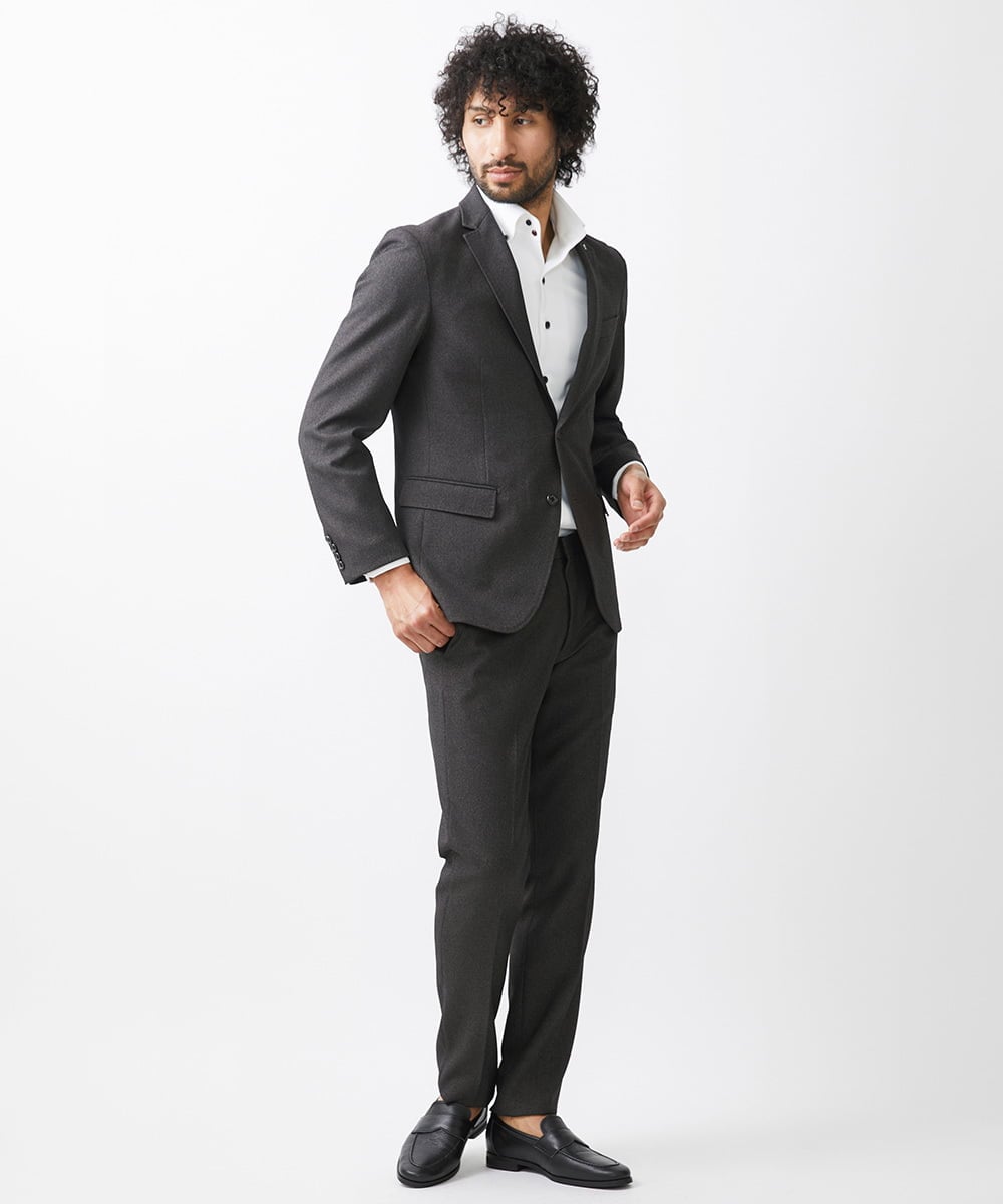 MNLAC52200 MICHEL KLEIN HOMME(ミッシェルクラン オム) スラックスパンツ　セットアップ ブラウン