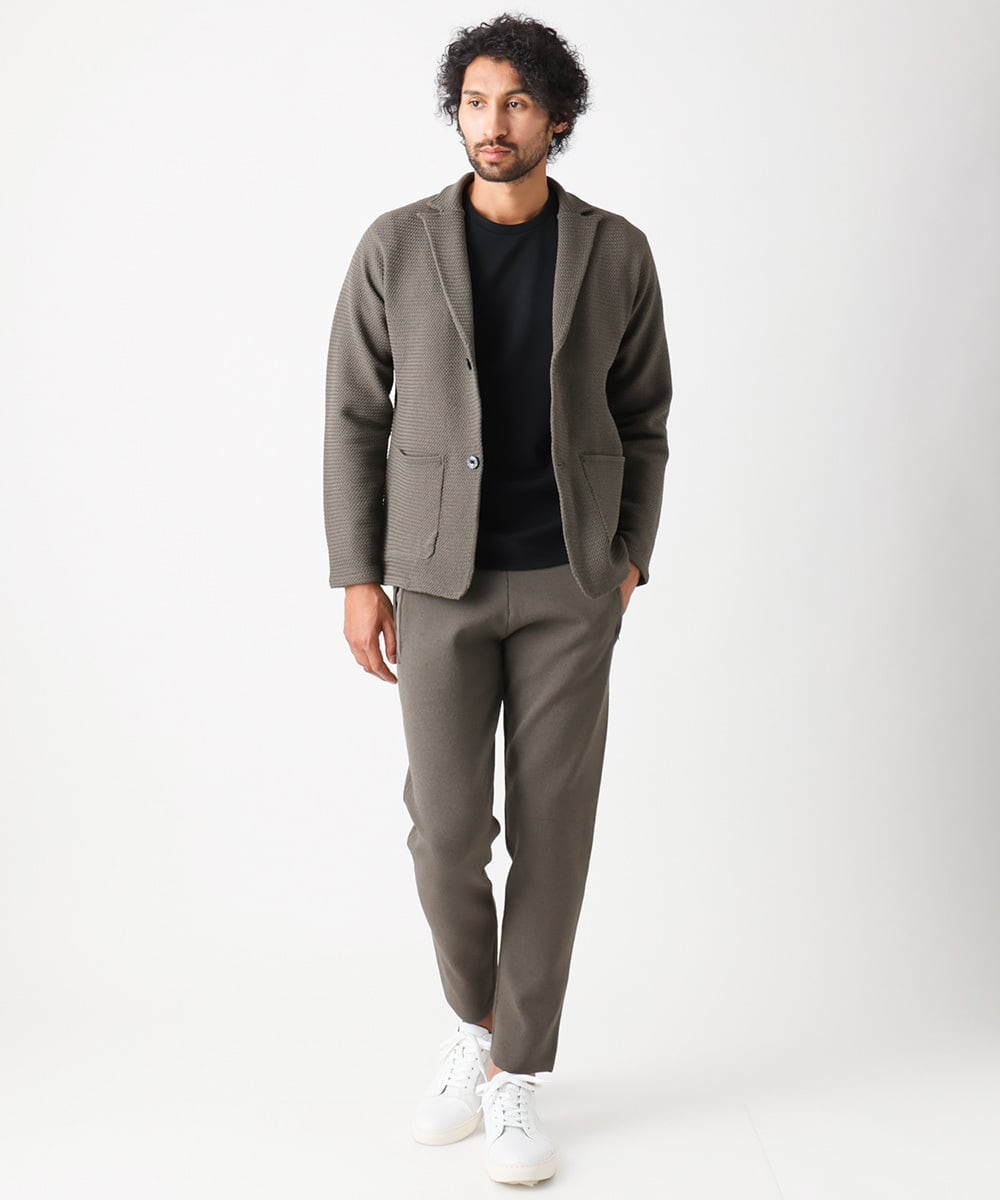 MNLAC54200 MICHEL KLEIN HOMME(ミッシェルクラン オム) ハイゲージニットリラックスパンツ セットアップ ブラウン