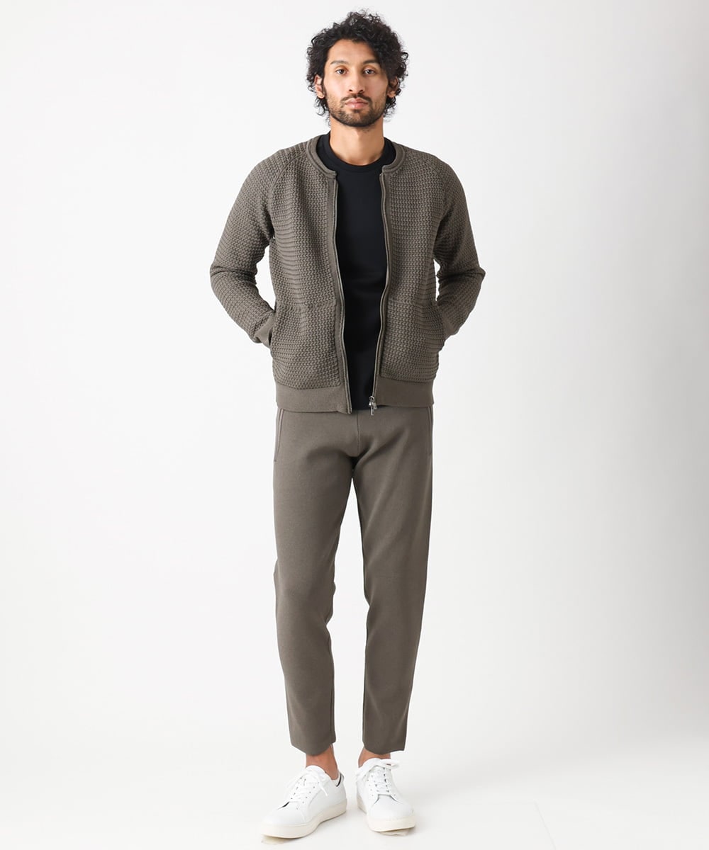 MNLAC54200 MICHEL KLEIN HOMME(ミッシェルクラン オム) ハイゲージニットリラックスパンツ セットアップ ブラウン