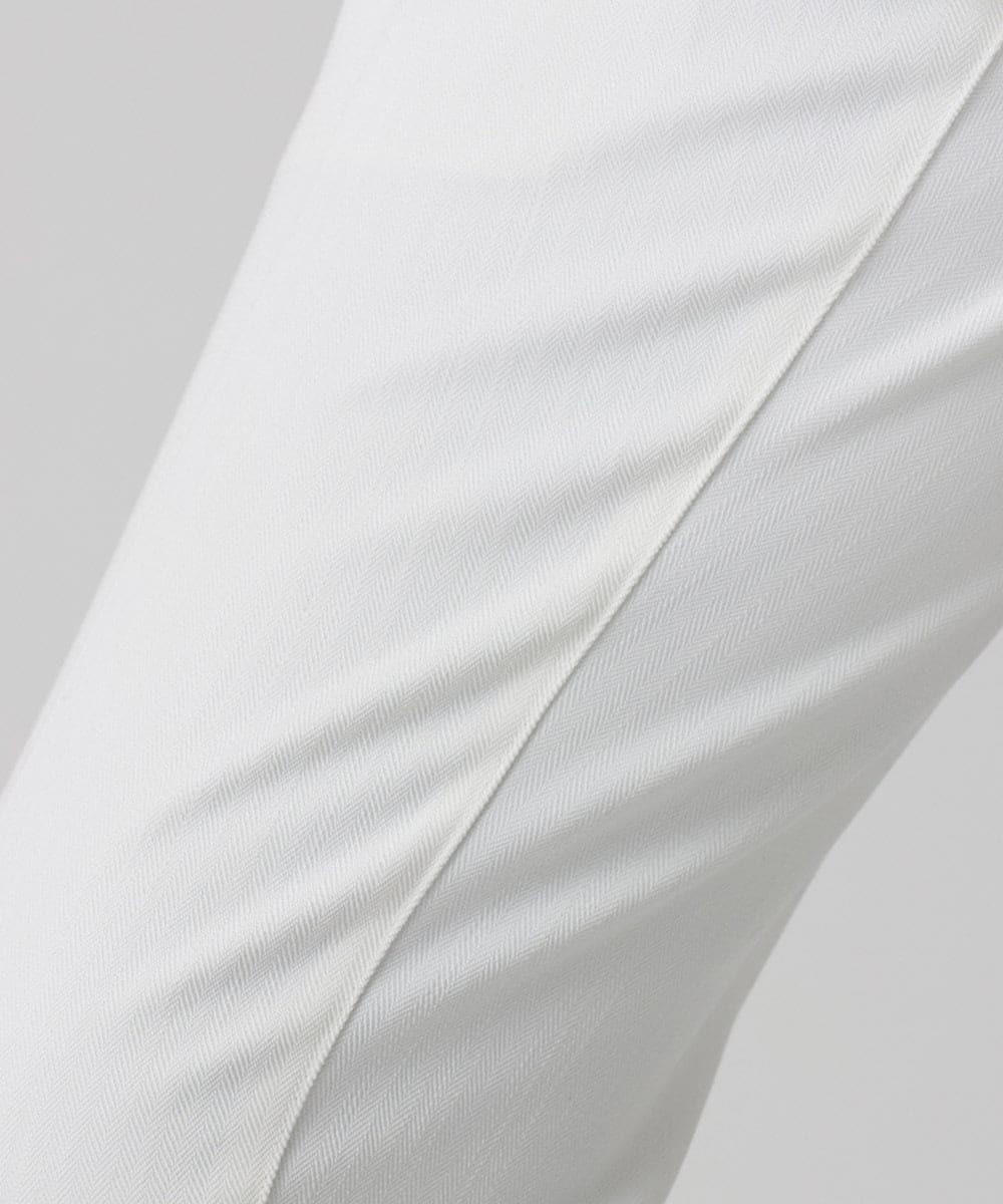 MNLAC61230 MICHEL KLEIN HOMME(ミッシェルクラン オム) プレビアへリンボンスラックスパンツ 撥水 ホワイト