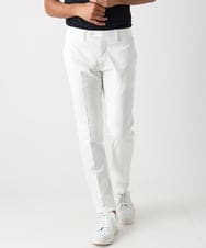 MNLAC61230 MICHEL KLEIN HOMME(ミッシェルクラン オム) プレビアへリンボンスラックスパンツ 撥水 ホワイト