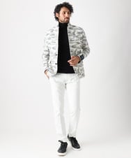 MNLAC61230 MICHEL KLEIN HOMME(ミッシェルクラン オム) プレビアへリンボンスラックスパンツ 撥水 ホワイト