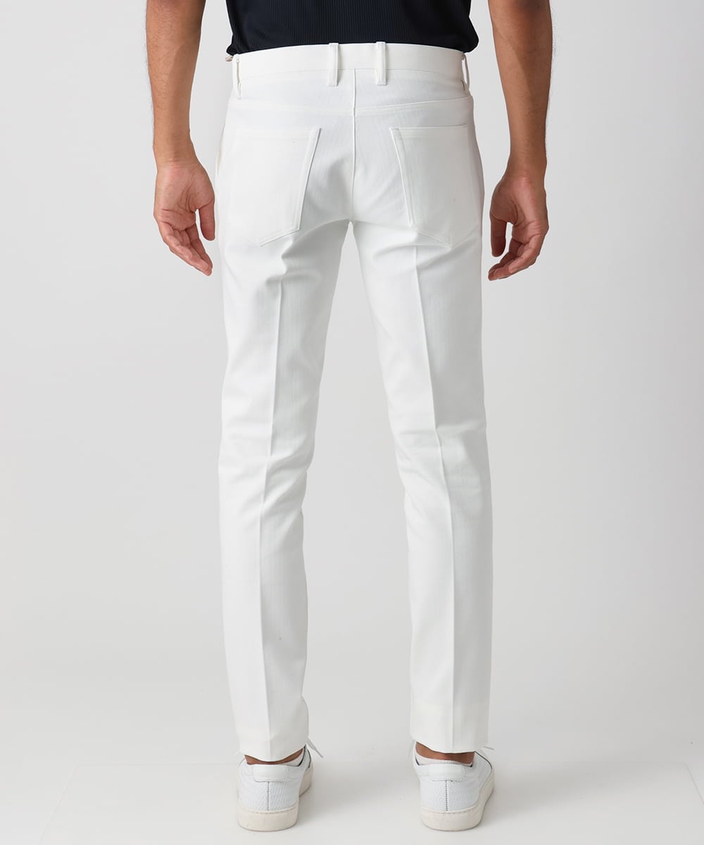MNLAC61230 MICHEL KLEIN HOMME(ミッシェルクラン オム) プレビアへリンボンスラックスパンツ 撥水 ホワイト