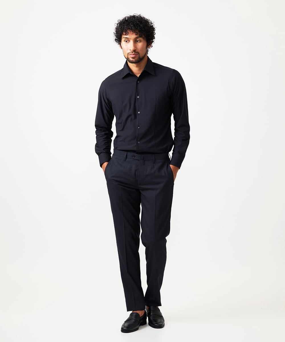 MNLAD06390 MICHEL KLEIN HOMME(ミッシェルクラン オム) 【セットアップ】チェック柄スラックスパンツ ブラック