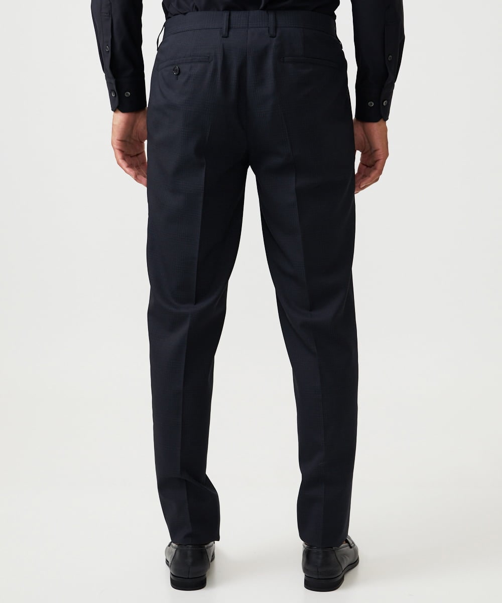MNLAD06390 MICHEL KLEIN HOMME(ミッシェルクラン オム) 【セットアップ】チェック柄スラックスパンツ ブラック