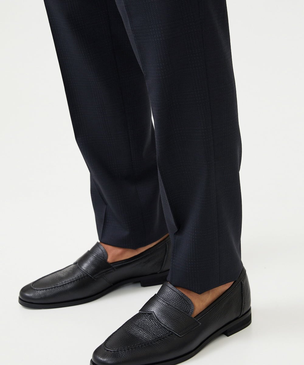 MNLAD06390 MICHEL KLEIN HOMME(ミッシェルクラン オム) 【セットアップ】チェック柄スラックスパンツ ブラック