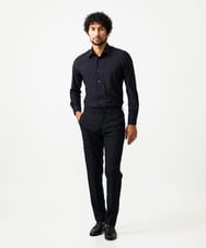 MNLAD07390 MICHEL KLEIN HOMME(ミッシェルクラン オム) 【セットアップ】小紋柄スラックスパンツ ブラック