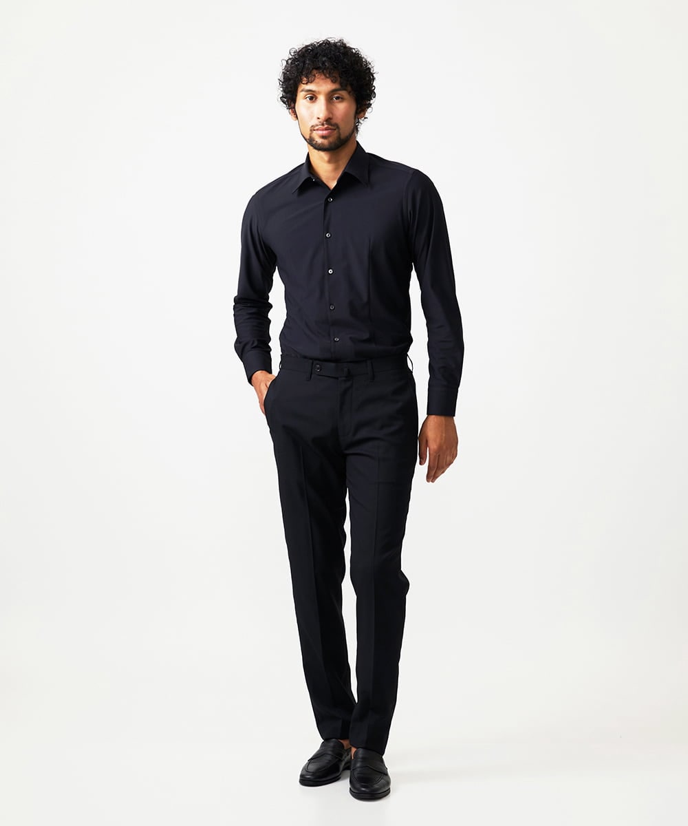 MNLAD07390 MICHEL KLEIN HOMME(ミッシェルクラン オム) 【セットアップ】小紋柄スラックスパンツ ブラック