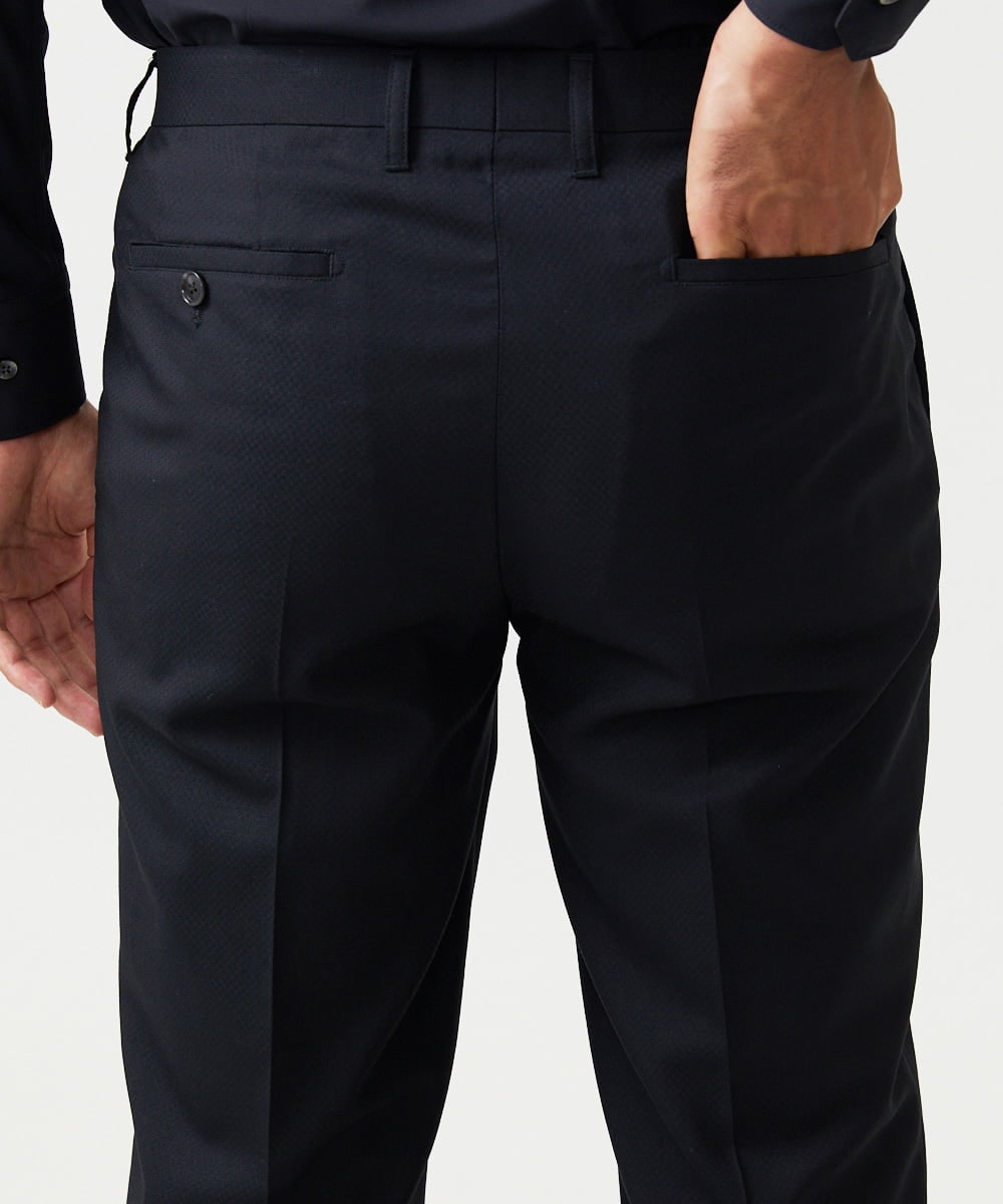 MNLAD07390 MICHEL KLEIN HOMME(ミッシェルクラン オム) 【セットアップ】小紋柄スラックスパンツ ブラック