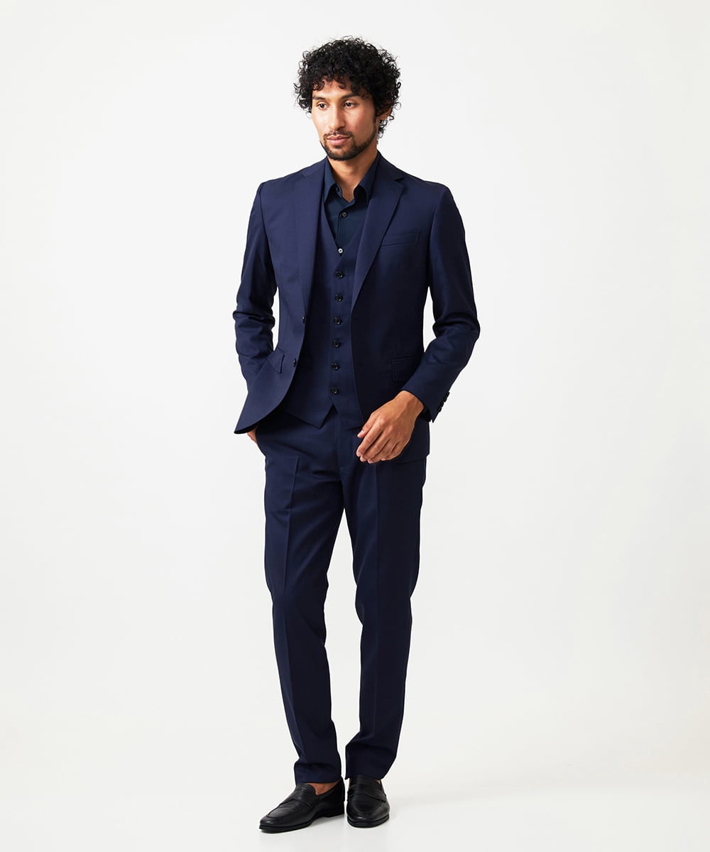 MNLAD08390 MICHEL KLEIN HOMME(ミッシェルクラン オム) 【セットアップ】スラックスパンツ ネイビー