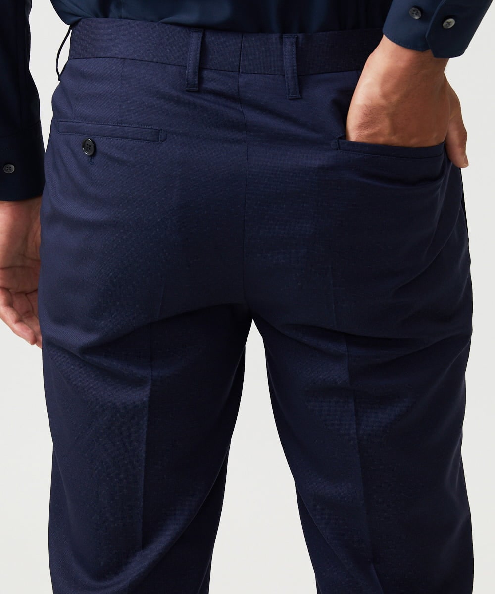 MNLAD08390 MICHEL KLEIN HOMME(ミッシェルクラン オム) 【セットアップ】スラックスパンツ ネイビー