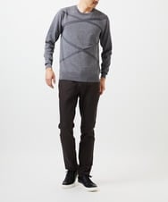 MNLAD50170 MICHEL KLEIN HOMME(ミッシェルクラン オム) 【撥水】プレビアシャンブレー5ポケットパンツ ブラウン