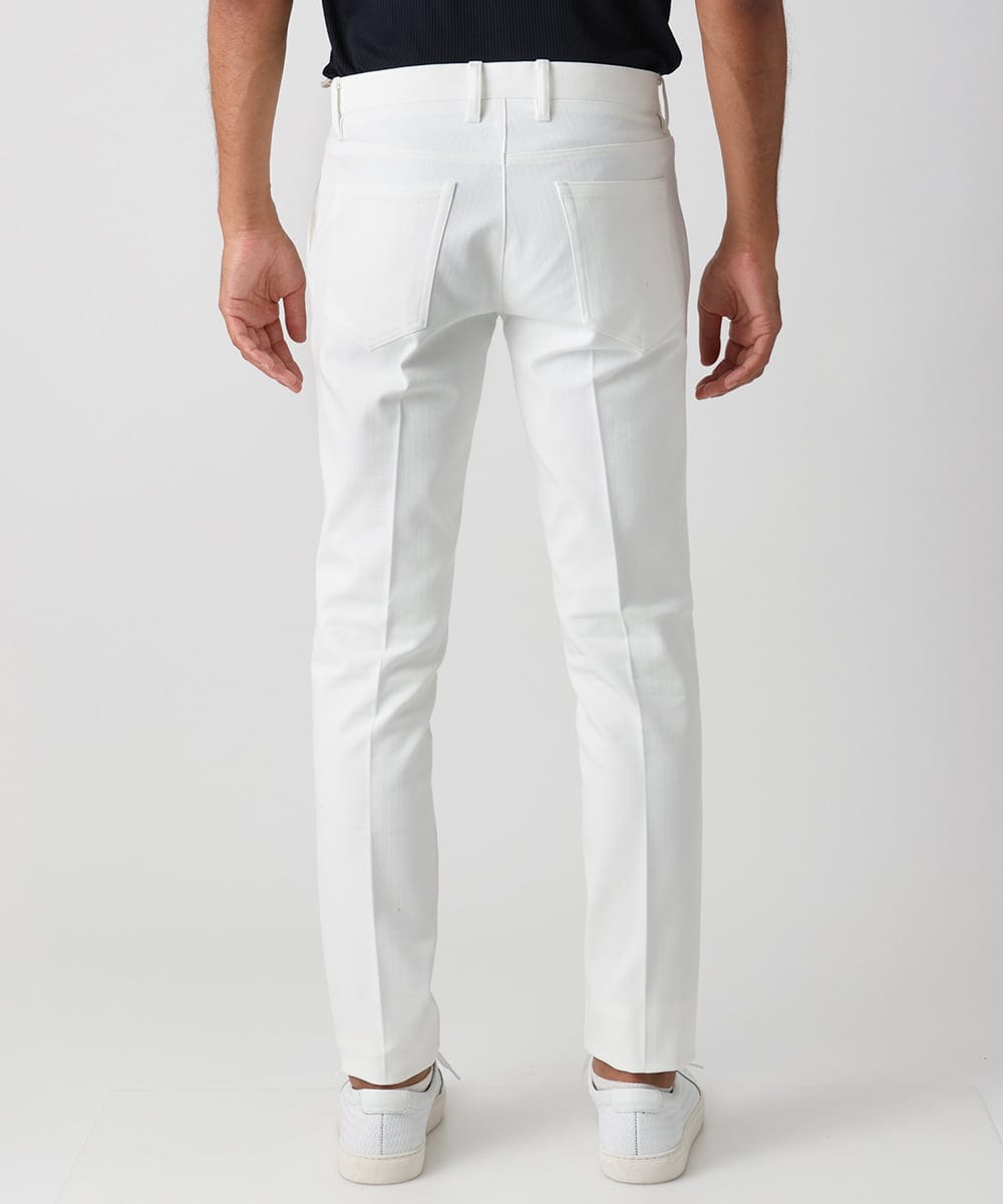 MNLAD61230 MICHEL KLEIN HOMME(ミッシェルクラン オム) 【撥水】プレビアへリンボンスラックスパンツ ホワイト