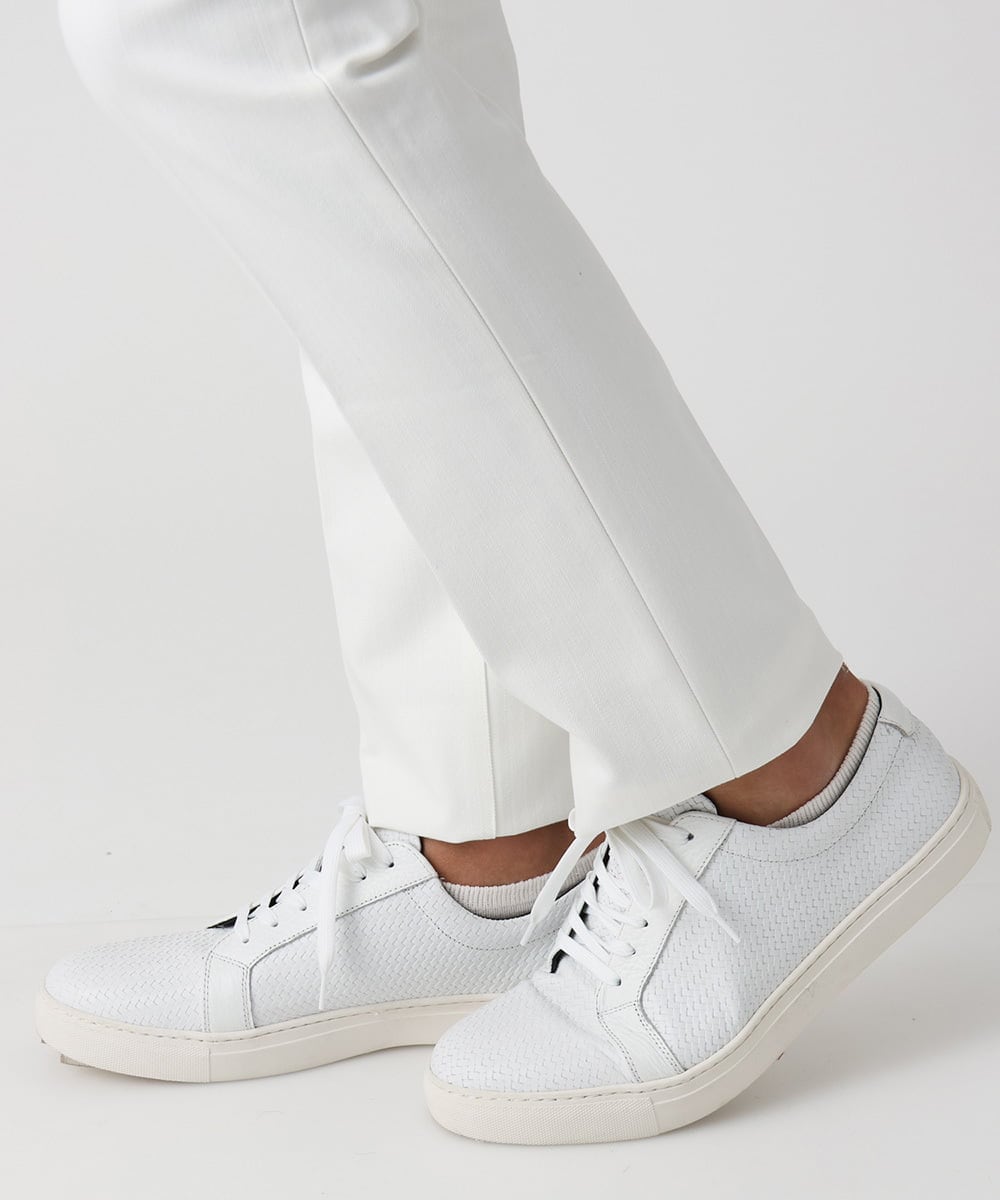 MNLAD61230 MICHEL KLEIN HOMME(ミッシェルクラン オム) 【撥水】プレビアへリンボンスラックスパンツ ホワイト