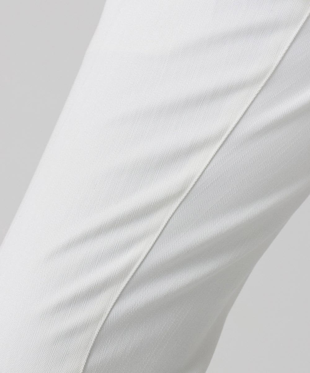 MNLAD61230 MICHEL KLEIN HOMME(ミッシェルクラン オム) 【撥水】プレビアへリンボンスラックスパンツ ホワイト