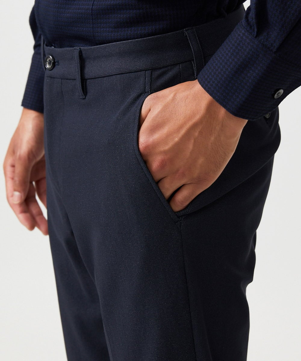 MNLAF03200 MICHEL KLEIN HOMME(ミッシェルクラン オム) 【セットアップ】スラックスパンツ ネイビー