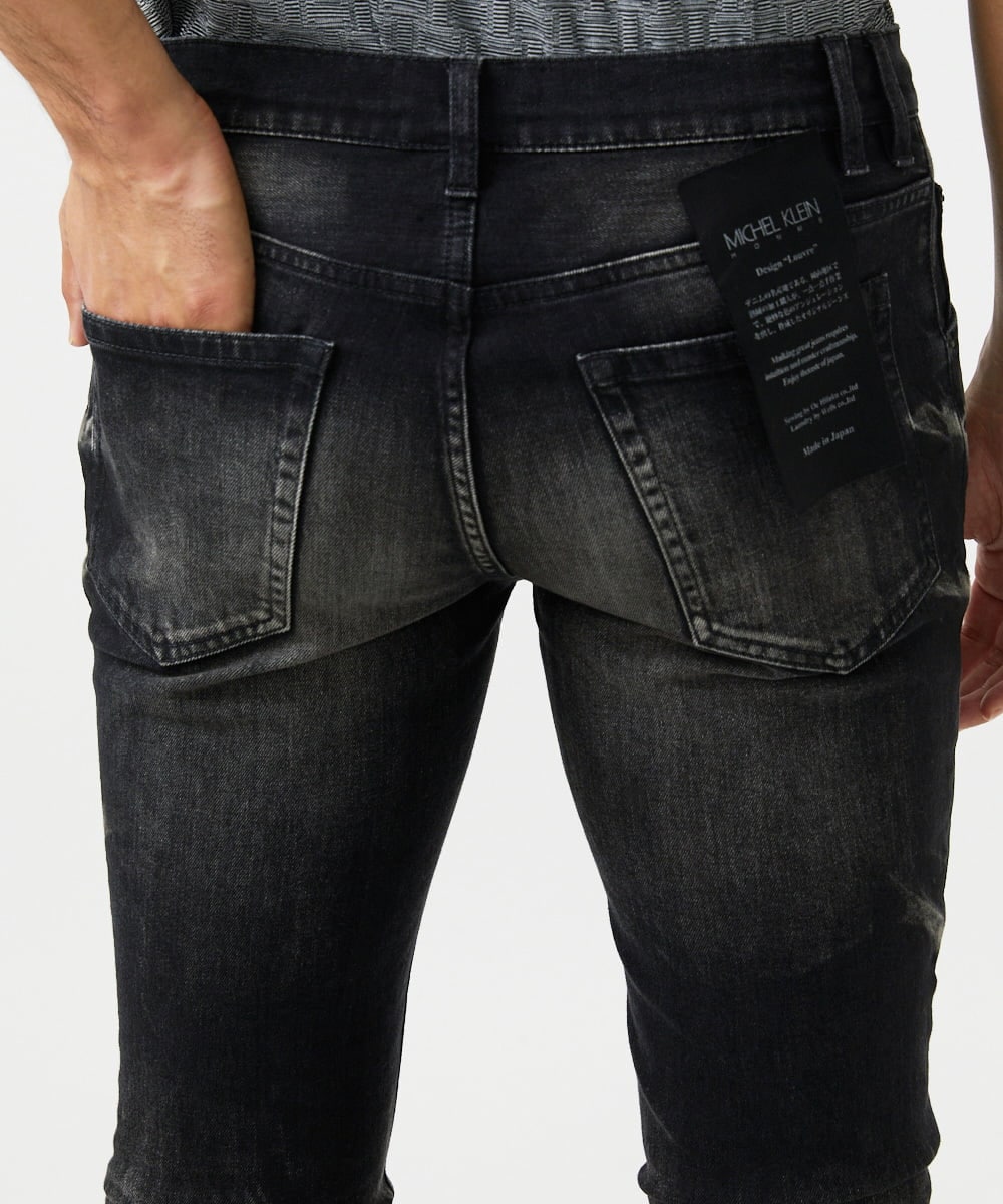 MNLAF21330 MICHEL KLEIN HOMME(ミッシェルクラン オム) 【2025年モデル】《日本製》ブラックオーシャンデニムパンツ ブラック