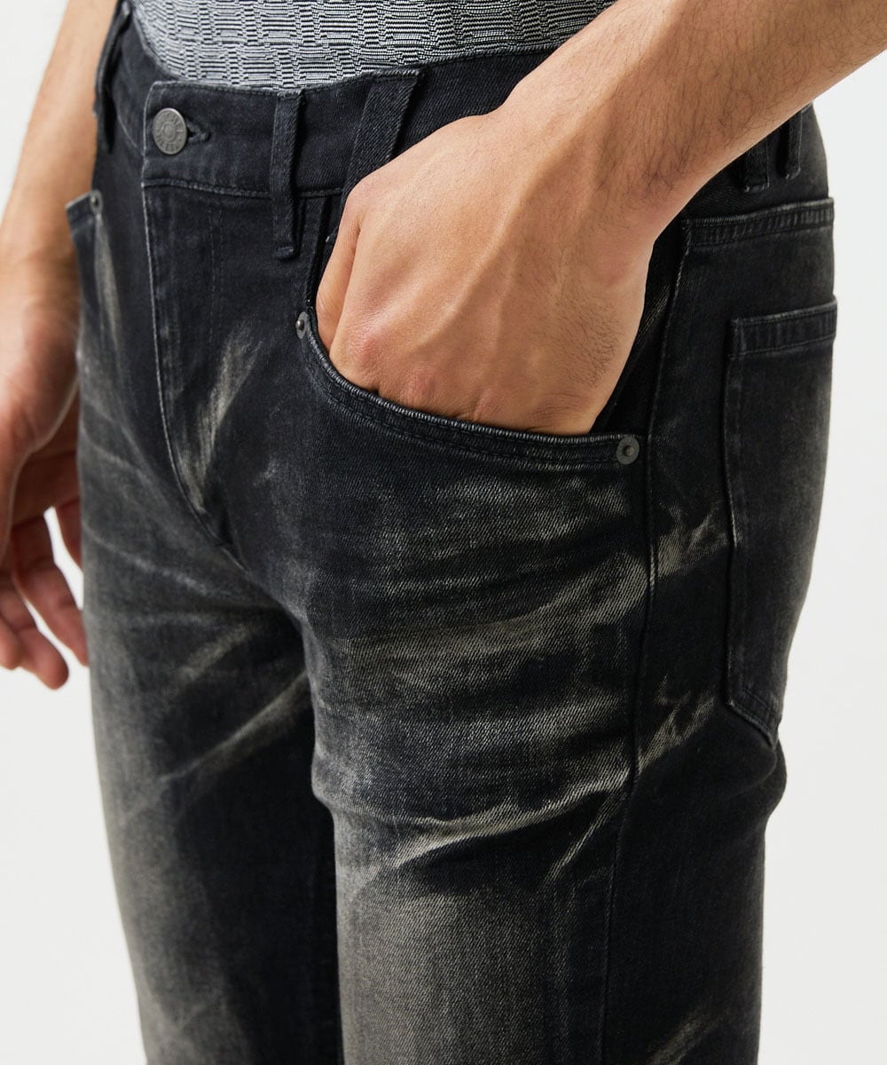 MNLAF21330 MICHEL KLEIN HOMME(ミッシェルクラン オム) 【2025年モデル】《日本製》ブラックオーシャンデニムパンツ ブラック