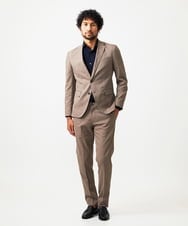 MNLAF53250 MICHEL KLEIN HOMME(ミッシェルクラン オム) 【セットアップ】ピンヘッド柄スラックスパンツ ブラウン