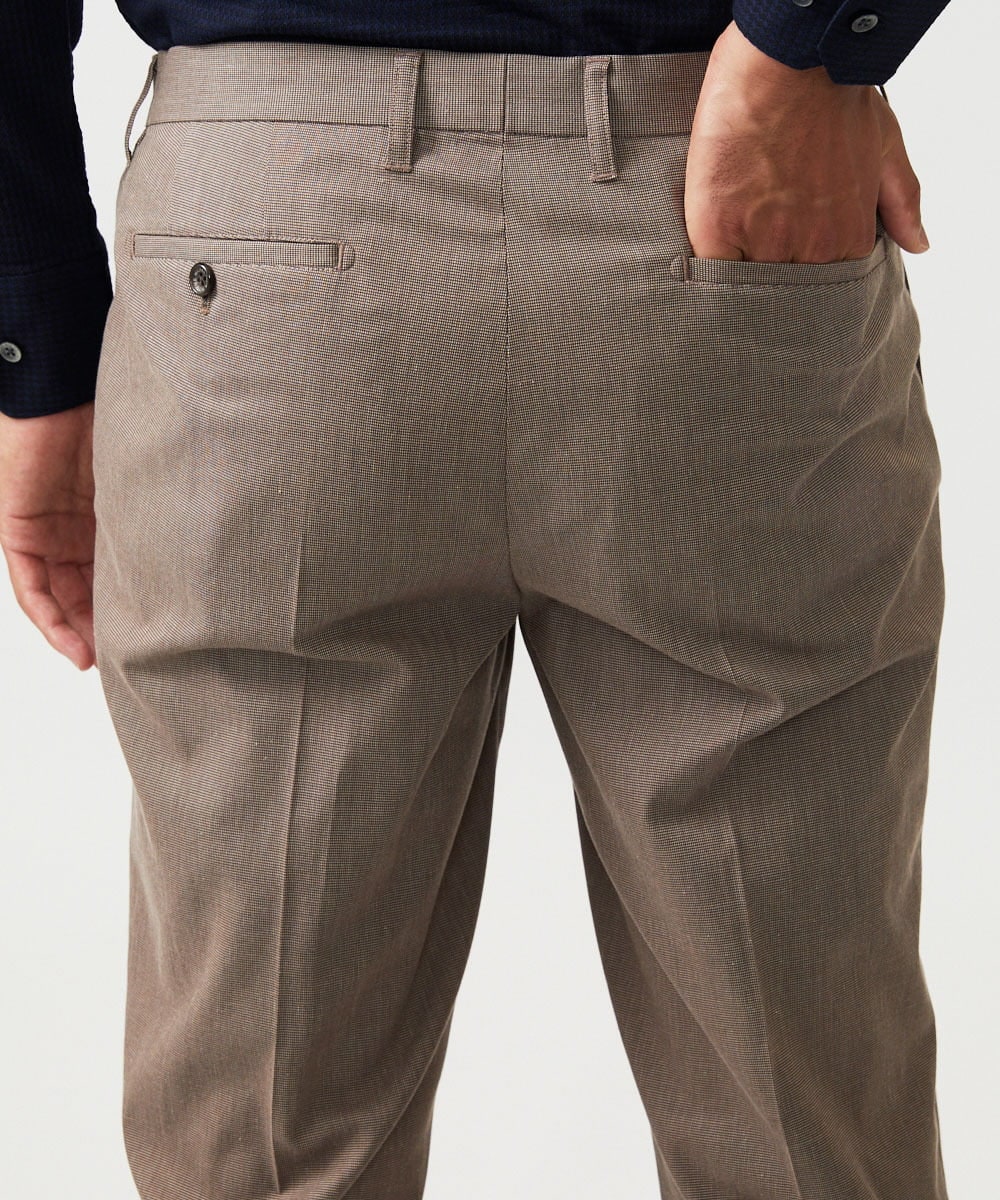 MNLAF53250 MICHEL KLEIN HOMME(ミッシェルクラン オム) 【セットアップ】ピンヘッド柄スラックスパンツ ブラウン