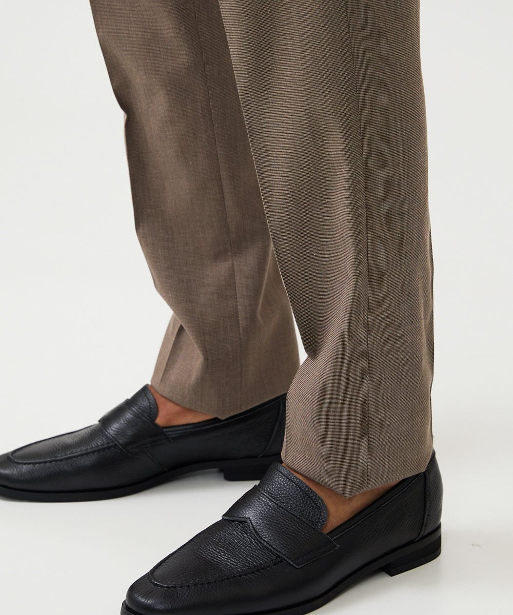 MNLAF53250 MICHEL KLEIN HOMME(ミッシェルクラン オム) 【セットアップ】ピンヘッド柄スラックスパンツ ブラウン