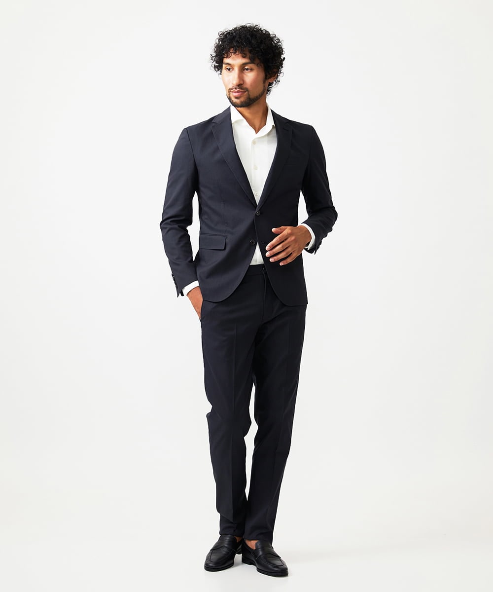 MNLAF53250 MICHEL KLEIN HOMME(ミッシェルクラン オム) 【セットアップ】ピンヘッド柄スラックスパンツ ブラック